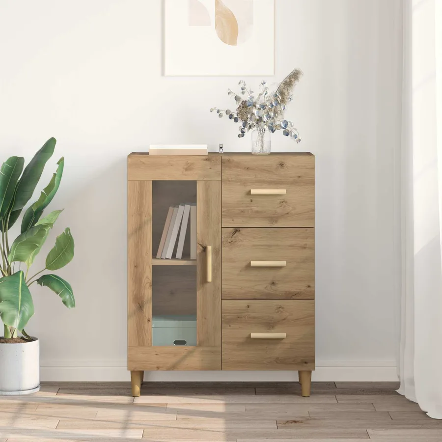 Buffet Chêne artisanal 69,5 x 34 x 90 cm Bois d'ingénierie - 4