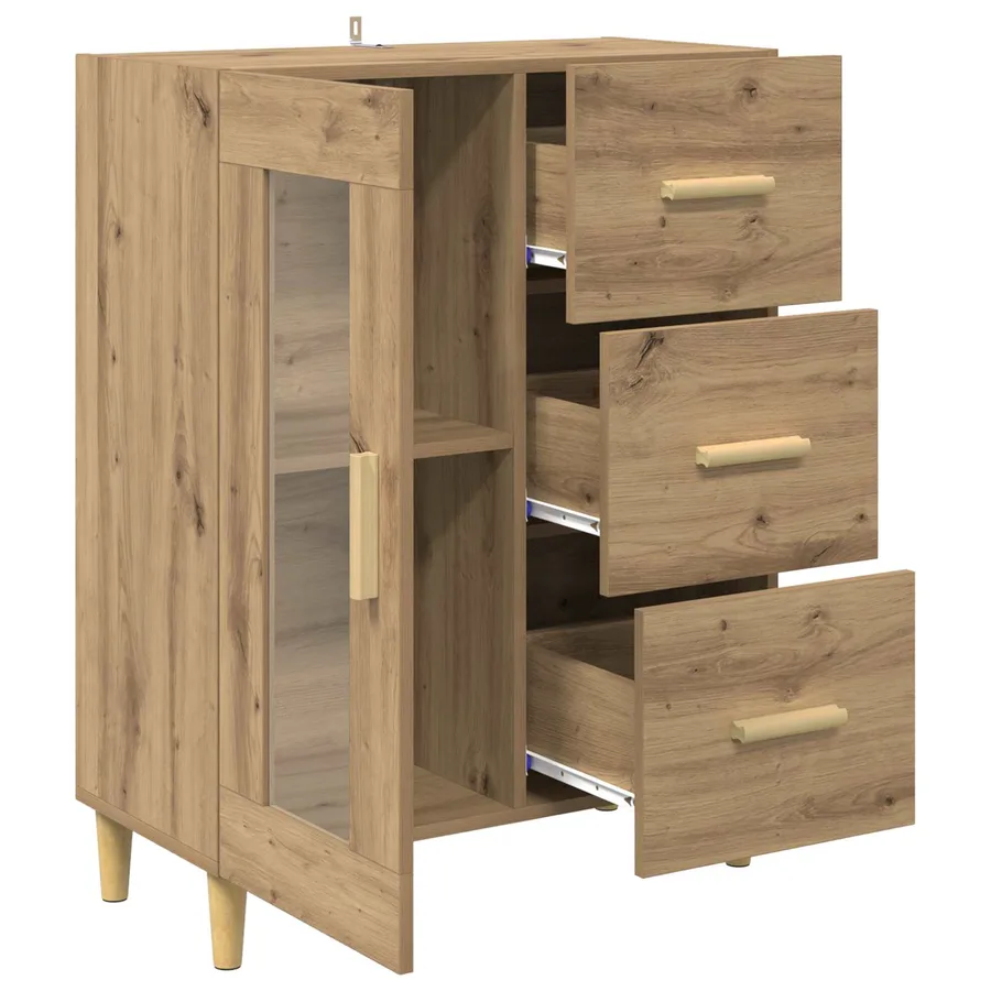 Buffet Chêne artisanal 69,5 x 34 x 90 cm Bois d'ingénierie - 5
