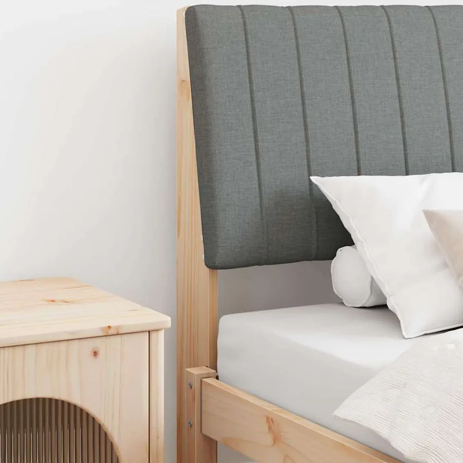 Tête de lit capitonnée Gris foncé 100 cm Pin massif