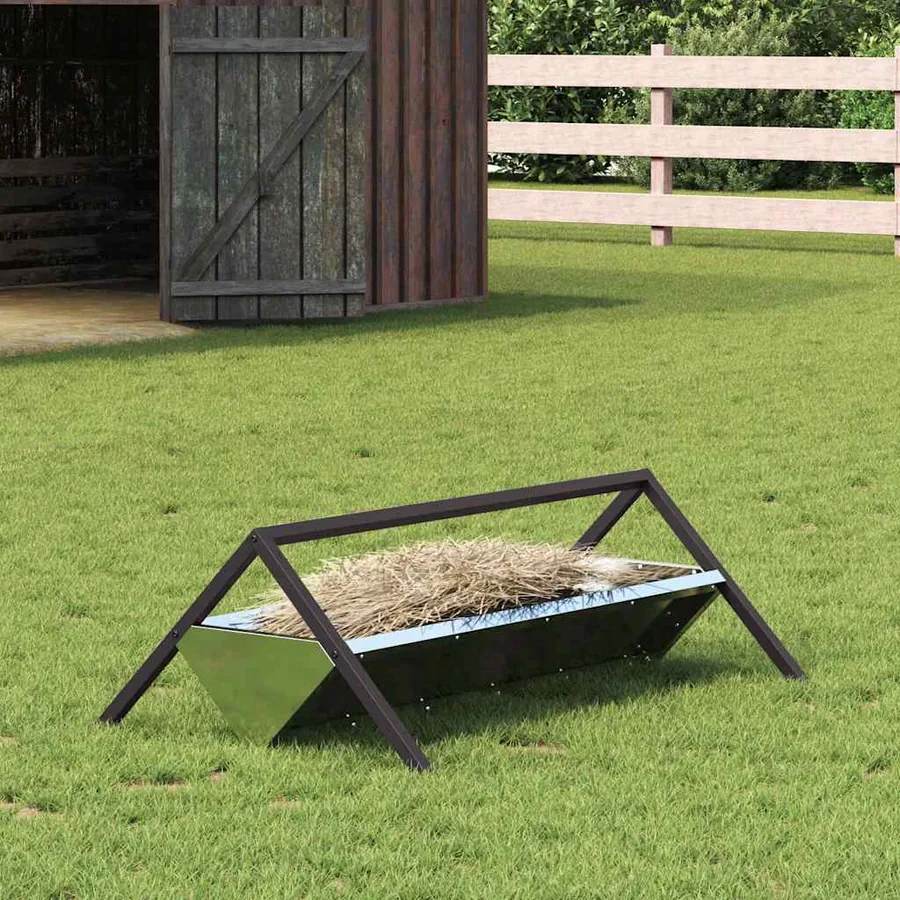 Trough d'alimentation pour le bétail Argent 111 x 76 x 38 cm
