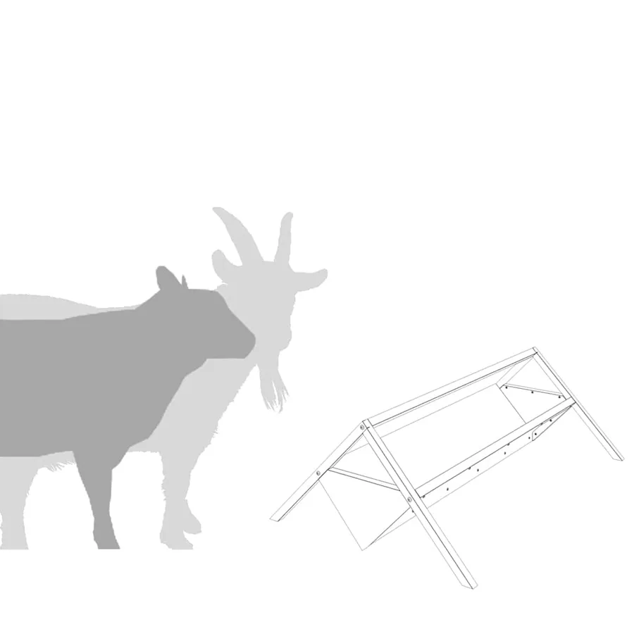 Trough d'alimentation pour le bétail Argent 111 x 76 x 38 cm - 8