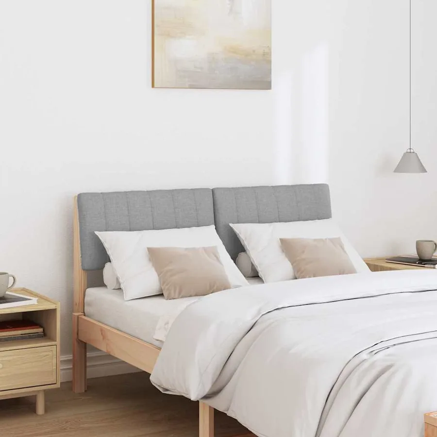 Tête de lit capitonnée Gris clair 120 cm Pin massif - 3