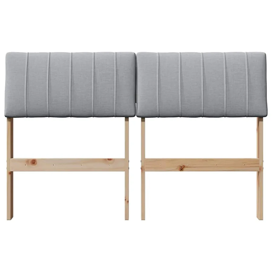 Tête de lit capitonnée Gris clair 120 cm Pin massif - 4