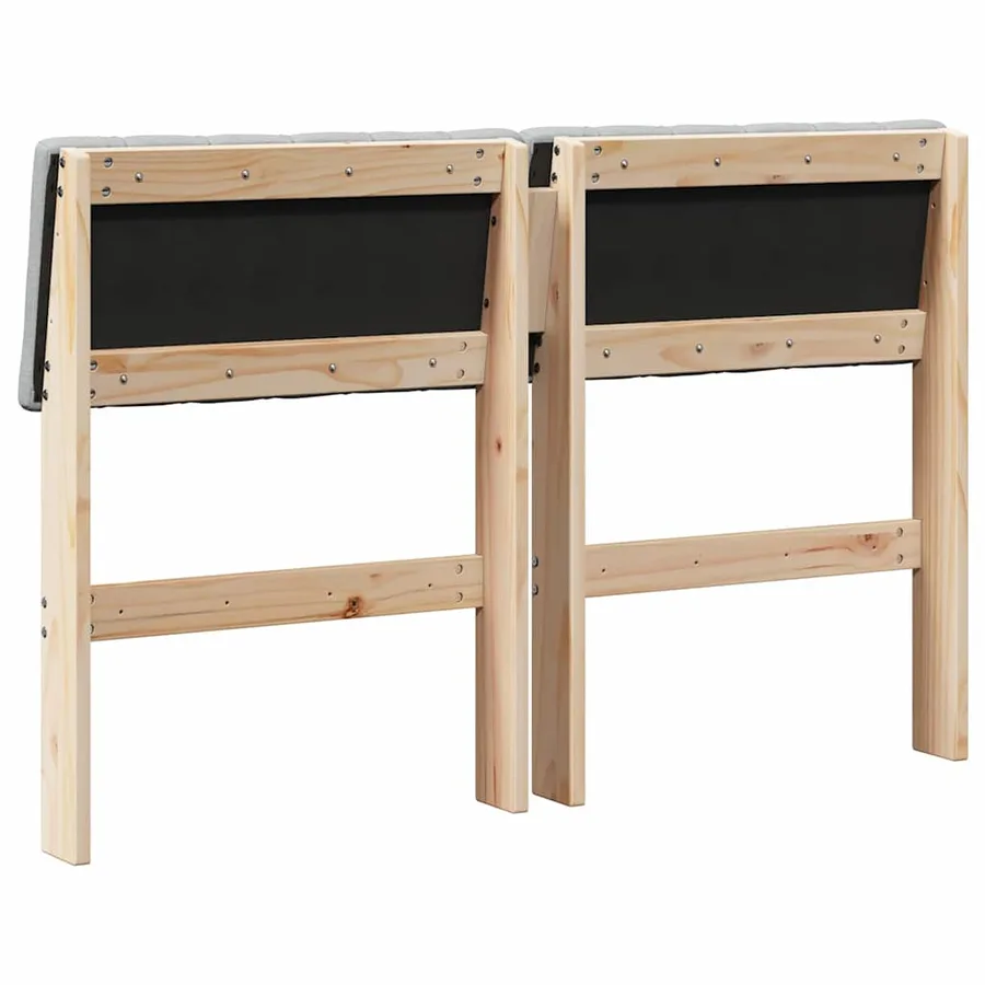 Tête de lit capitonnée Gris clair 120 cm Pin massif - 6