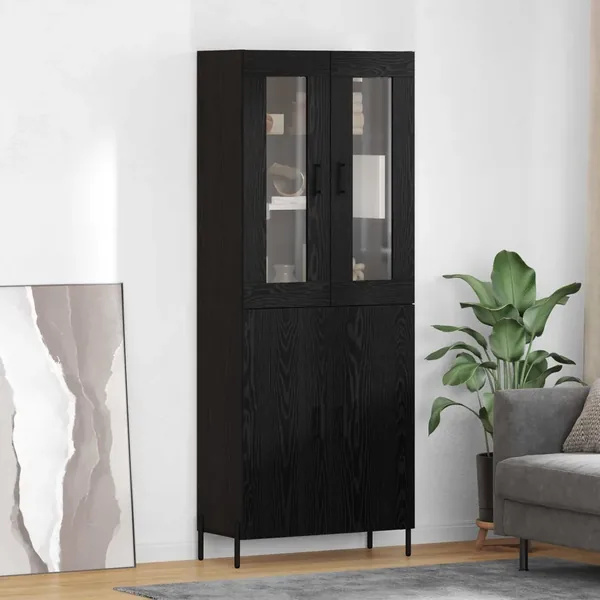 Haut Armoire Chêne noir 69,5 x 34 x 180 cm Bois d'ingénierie