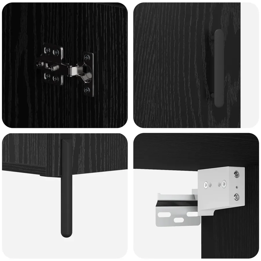 Haut Armoire Chêne noir 69,5 x 34 x 180 cm Bois d'ingénierie - 11