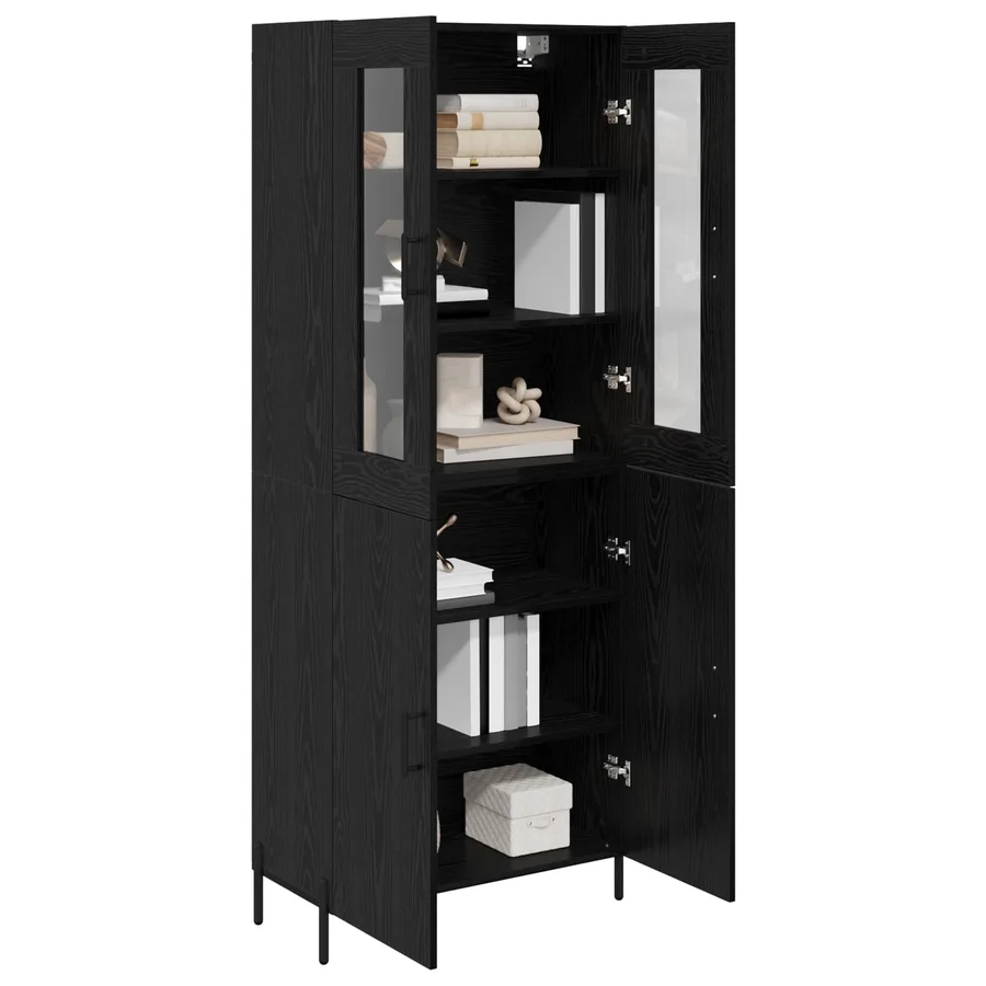 Haut Armoire Chêne noir 69,5 x 34 x 180 cm Bois d'ingénierie - 3