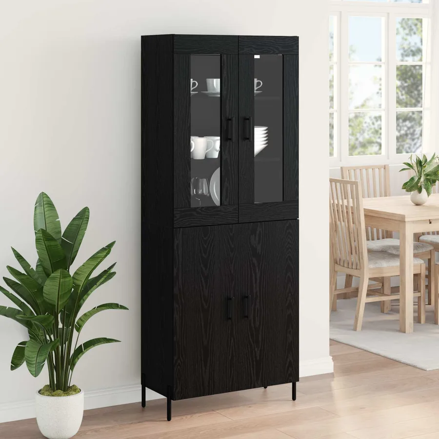 Haut Armoire Chêne noir 69,5 x 34 x 180 cm Bois d'ingénierie - 4