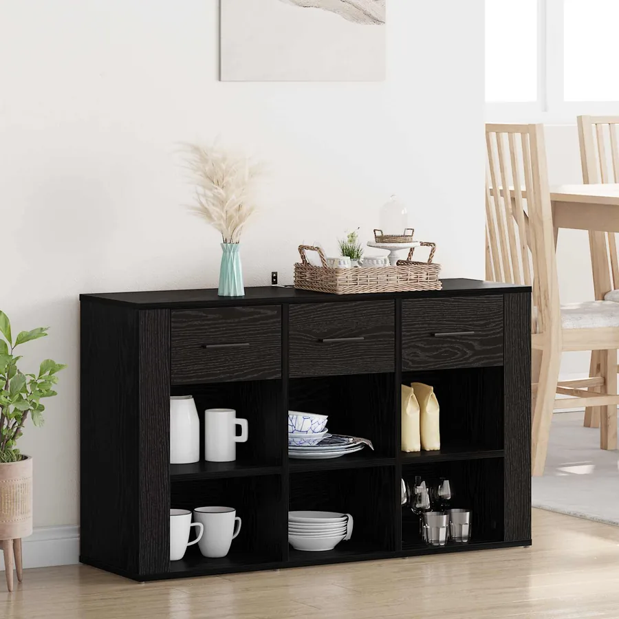 Buffet Chêne noir 100 x 30 x 59,5 cm Bois d'ingénierie