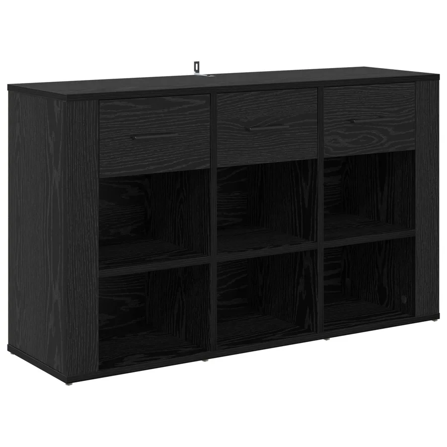 Buffet Chêne noir 100 x 30 x 59,5 cm Bois d'ingénierie - 2