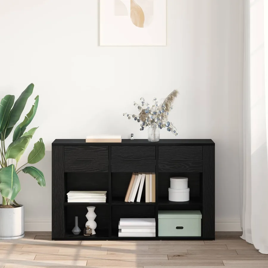 Buffet Chêne noir 100 x 30 x 59,5 cm Bois d'ingénierie - 4
