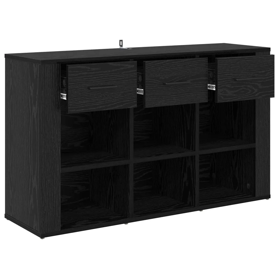 Buffet Chêne noir 100 x 30 x 59,5 cm Bois d'ingénierie - 5