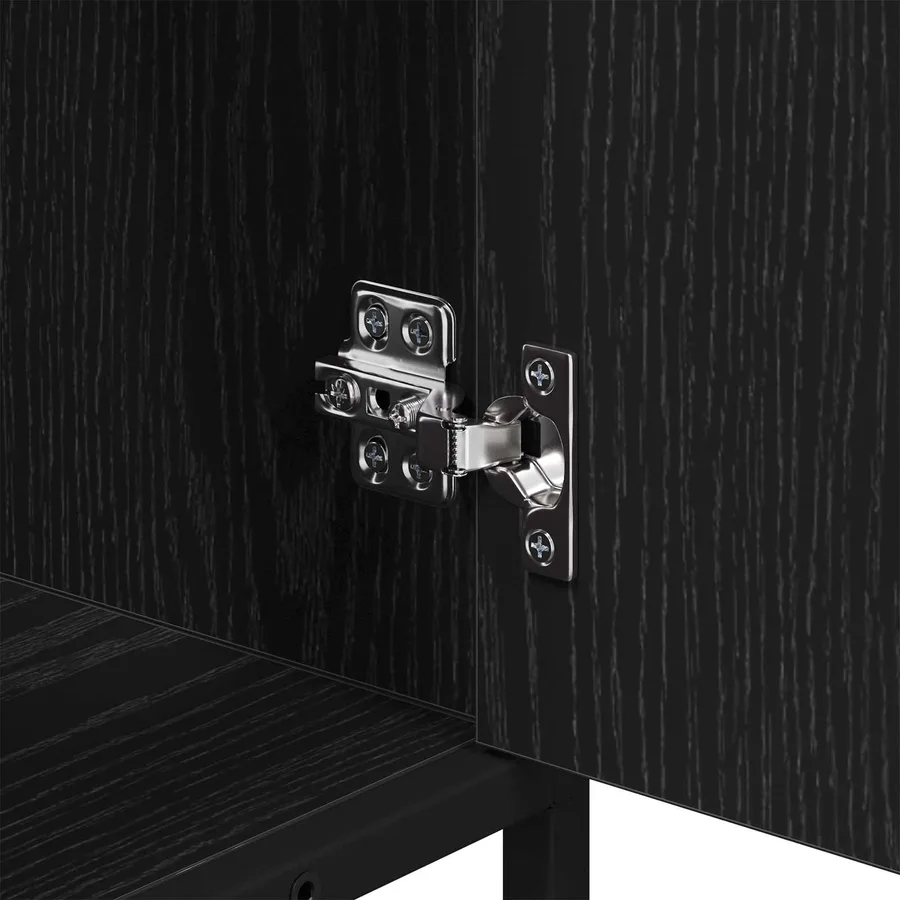 Cabinet de salle de bain avec porte Chêne noir 65 x 33 x 60 cm - 8