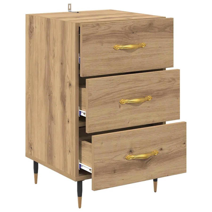 Cabinet de chevet Chêne artisanal 40 x 40 x 66 cm - 5