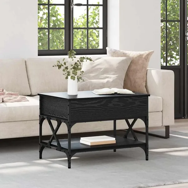 Table basse Chêne noir 70x50x50cm Bois d'ingénierie