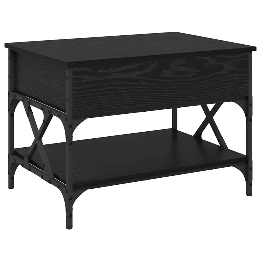 Table basse Chêne noir 70x50x50cm Bois d'ingénierie - 2