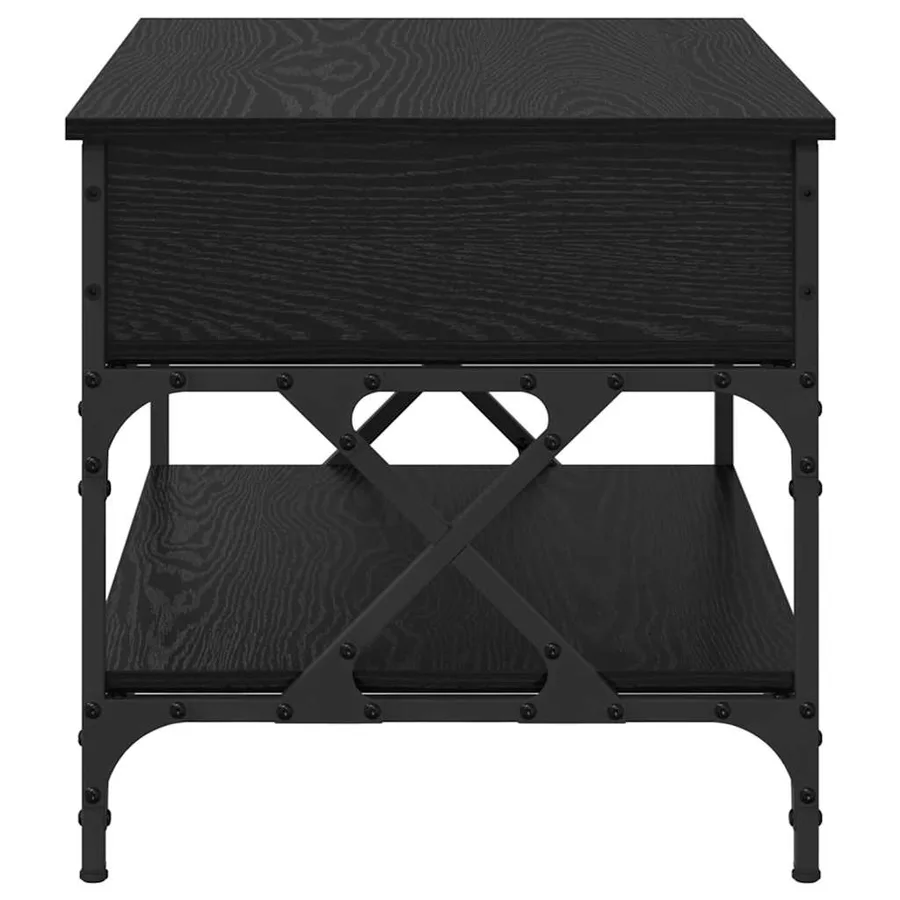 Table basse Chêne noir 70x50x50cm Bois d'ingénierie - 7