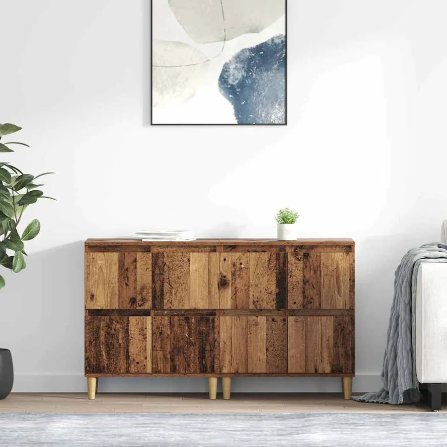 Buffets 2 pcs Bois Ancien 60 x 35 x 70 cm Bois d'ingénierie