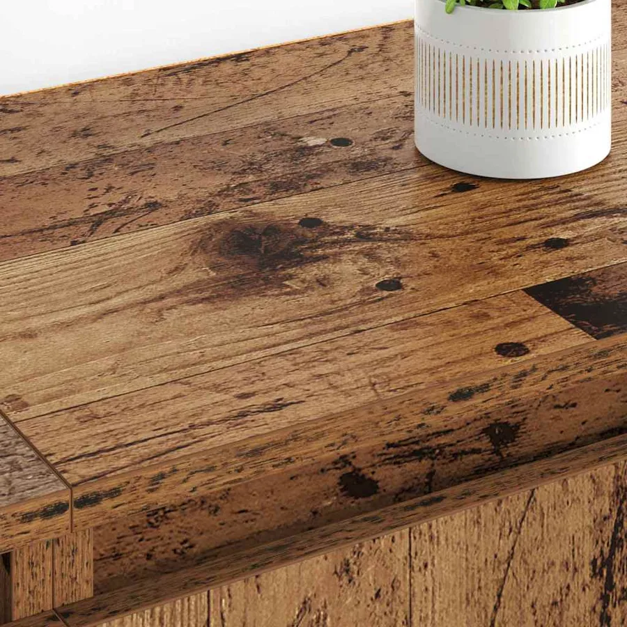 Buffets 2 pcs Bois Ancien 60 x 35 x 70 cm Bois d'ingénierie - 4