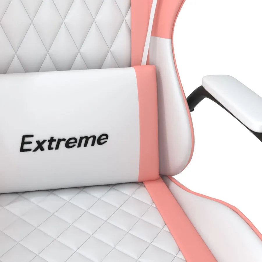 Chaise de jeu de massage Blanc et rose Similicuir - 11