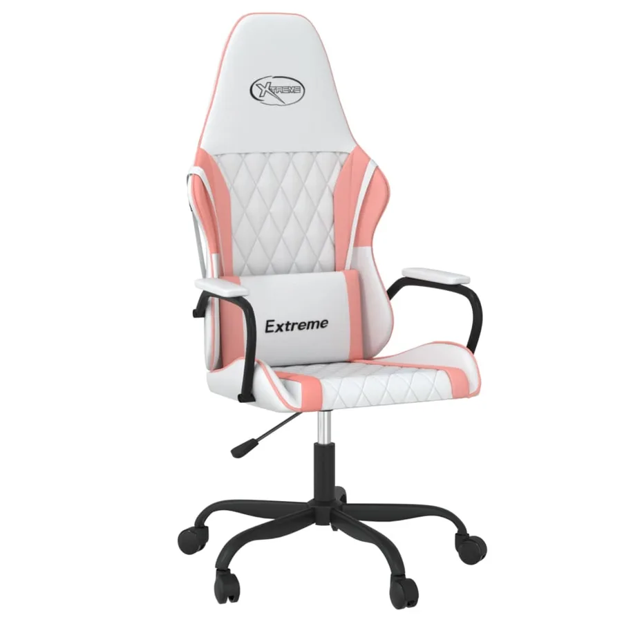 Chaise de jeu de massage Blanc et rose Similicuir - 2