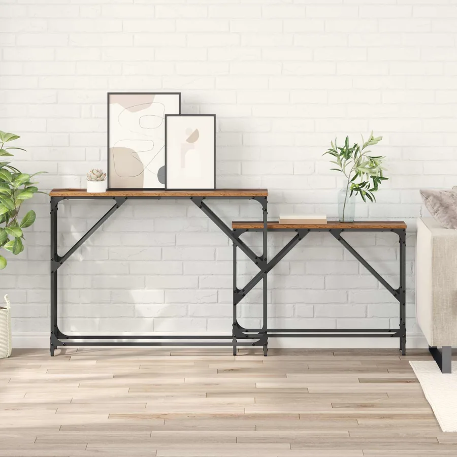 Table console 2 pcs Bois Ancien 100 x 28 x 75 cm