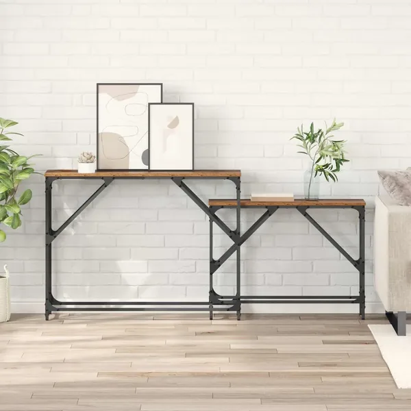 Table console 2 pcs Bois Ancien 100 x 28 x 75 cm