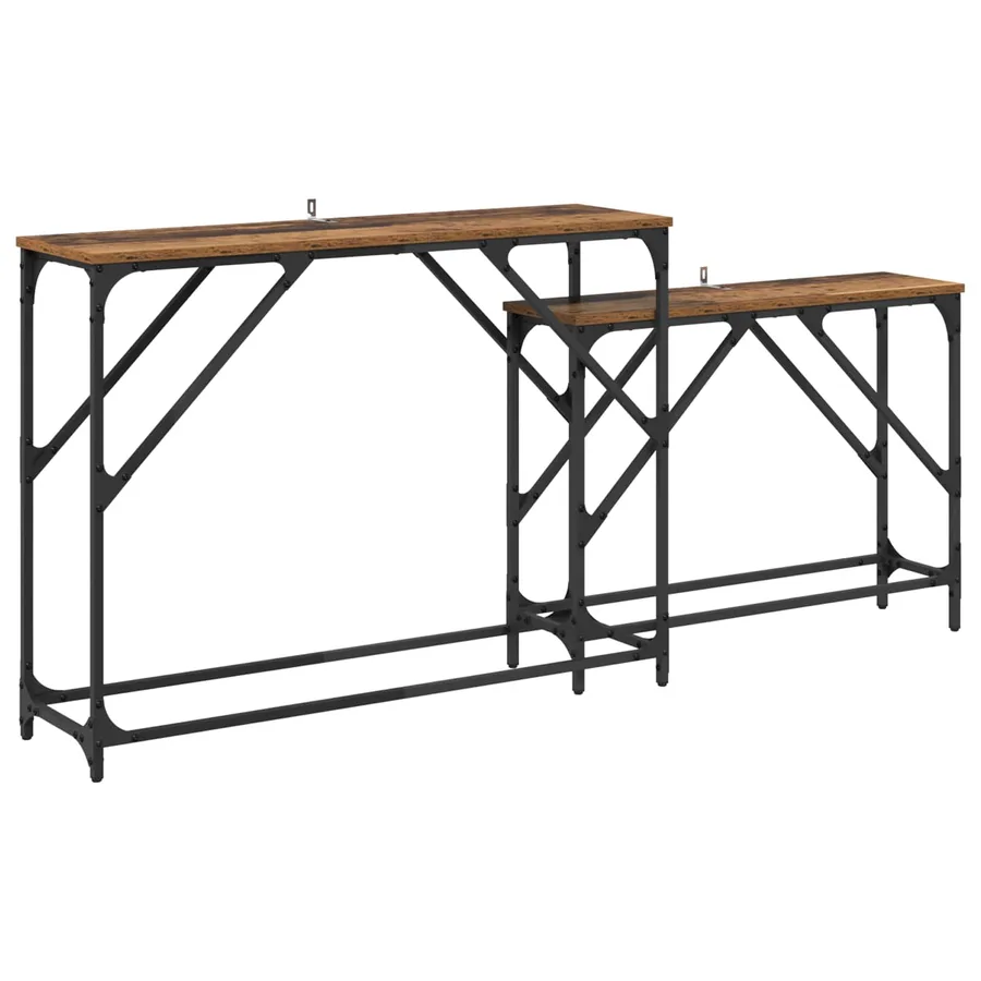 Table console 2 pcs Bois Ancien 100 x 28 x 75 cm - 2