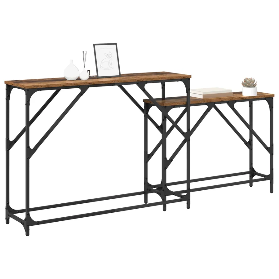 Table console 2 pcs Bois Ancien 100 x 28 x 75 cm - 3