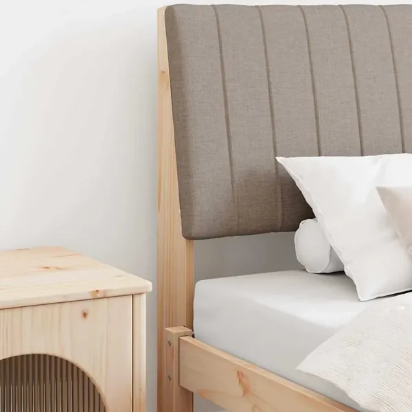 Tête de lit capitonnée Taupe 100 cm Pin massif