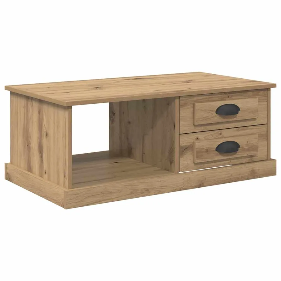 Table basse Chêne artisanal 90 x 50 x 35 cm Bois d'ingénierie - 2