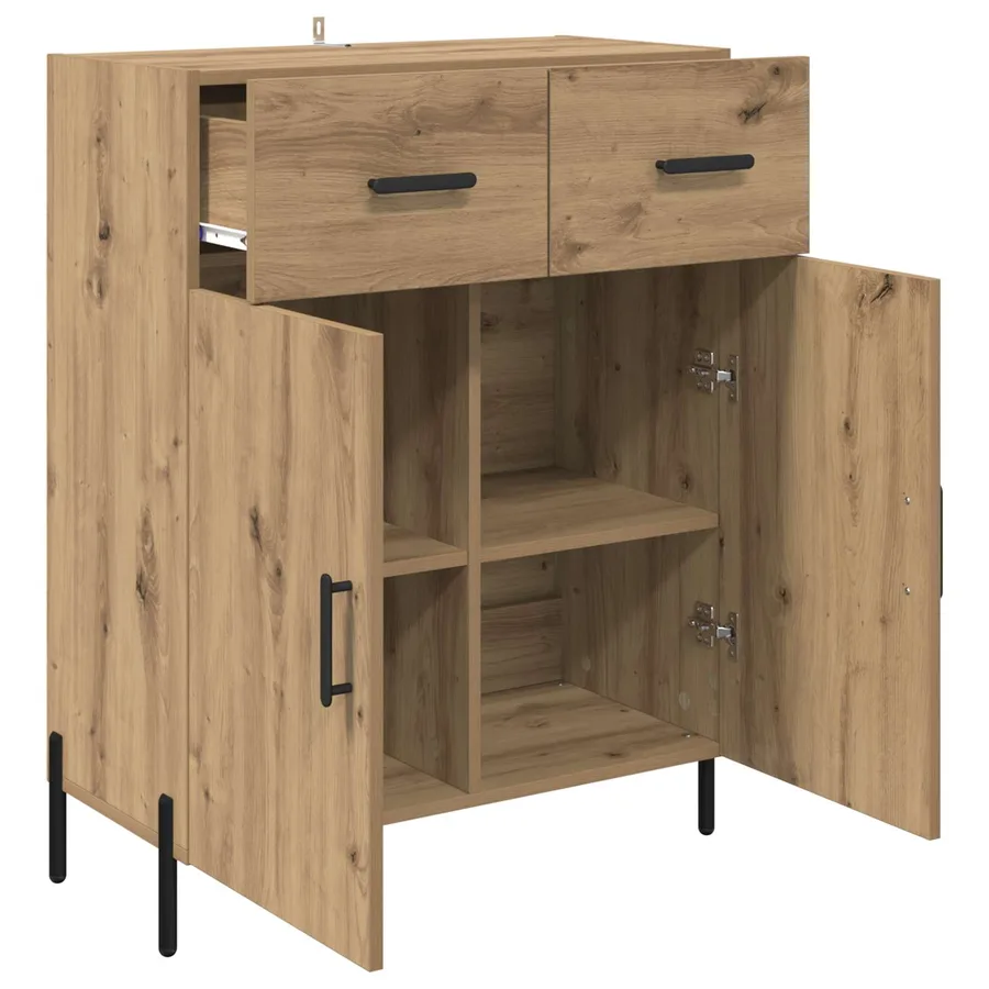 Buffet Chêne artisanal 69,5 x 34 x 90 cm Bois d'ingénierie - 5