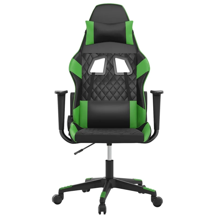 Chaise de jeu de massage Noir et vert Similicuir - 3