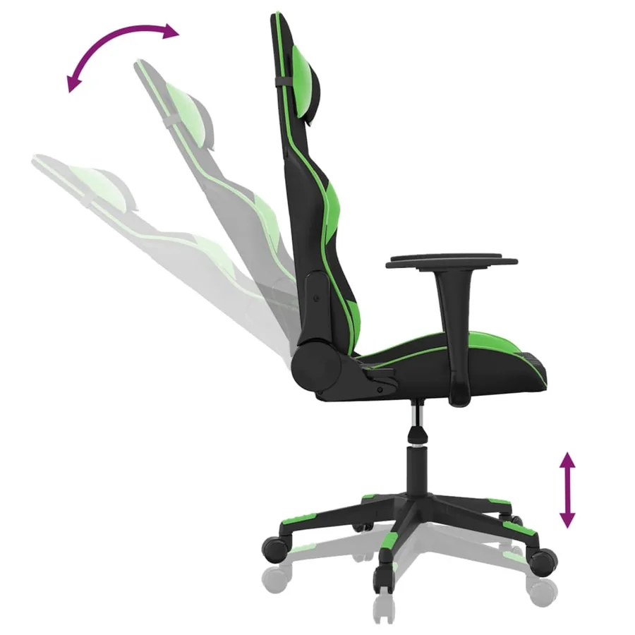 Chaise de jeu de massage Noir et vert Similicuir - 6