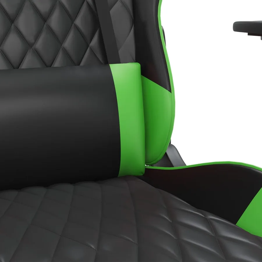 Chaise de jeu de massage Noir et vert Similicuir - 8