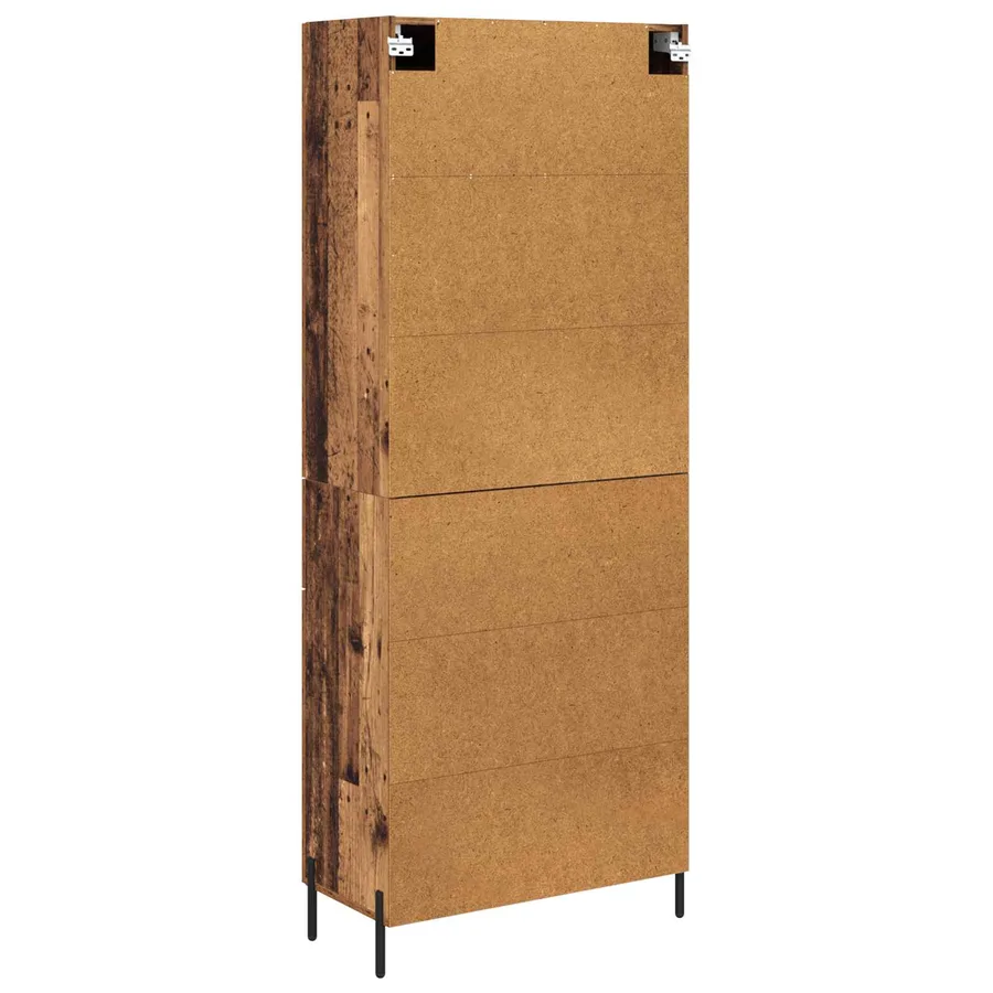 Haut Armoire 2 pcs Bois Ancien Bois d'ingénierie - 8