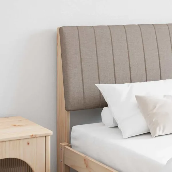 Tête de lit capitonnée Taupe 200 cm Pin massif