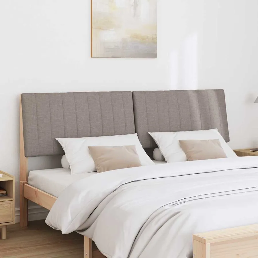 Tête de lit capitonnée Taupe 200 cm Pin massif - 3