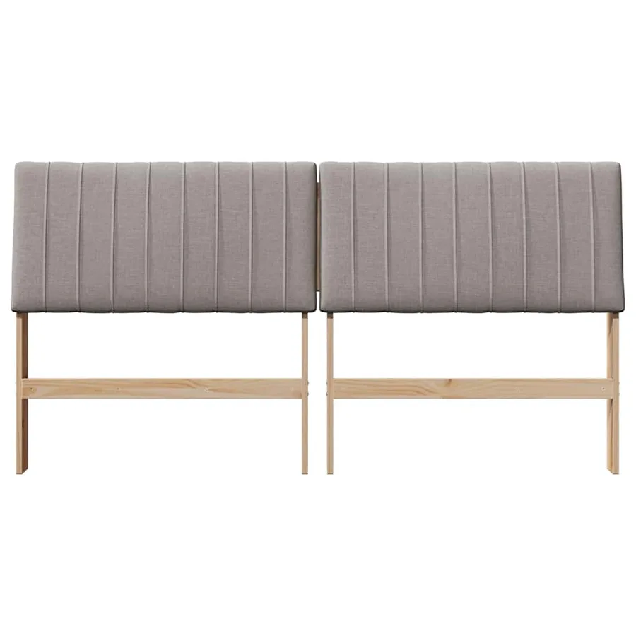 Tête de lit capitonnée Taupe 200 cm Pin massif - 4