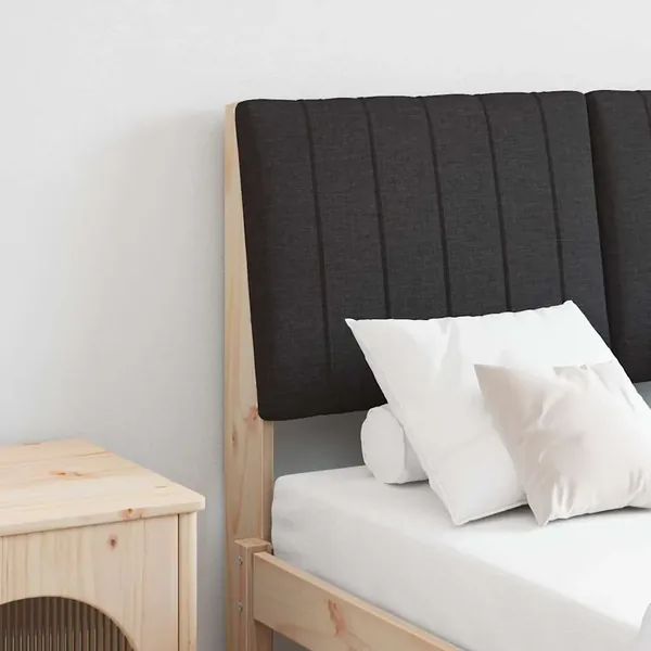 Tête de lit capitonnée Noir 120 cm Pin massif