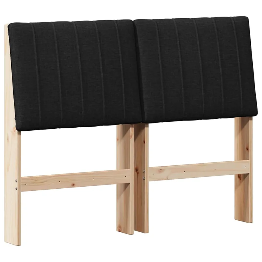 Tête de lit capitonnée Noir 120 cm Pin massif - 2