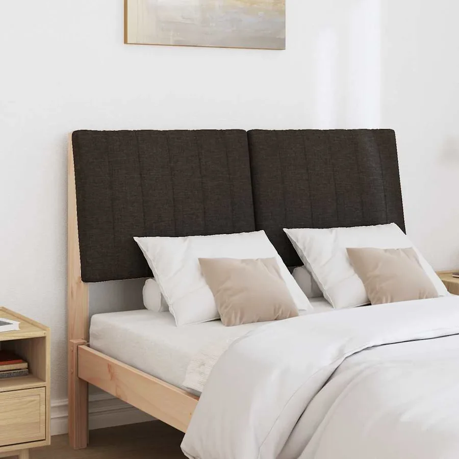 Tête de lit capitonnée Noir 120 cm Pin massif - 3