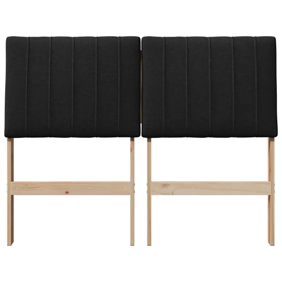 Tête de lit capitonnée Noir 120 cm Pin massif - 4