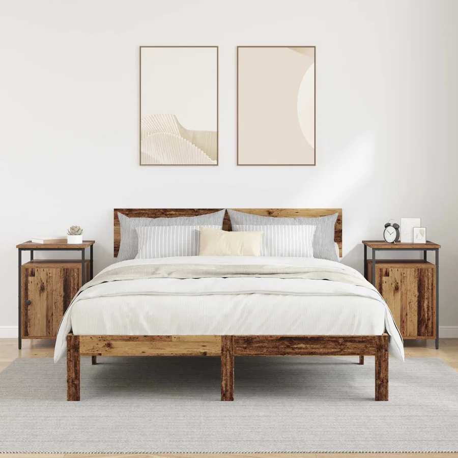 Cabinet de chevet 2 pcs Bois ancien 40 x 42 x 60cm - 4