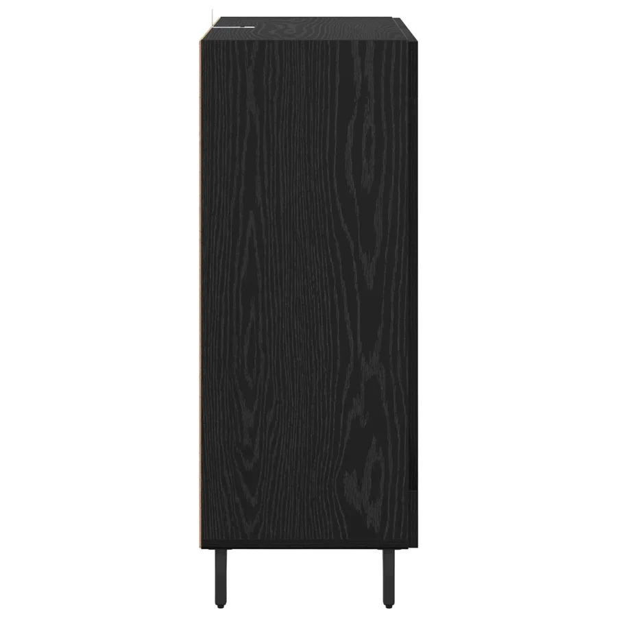 Buffet Chêne noir 69,5 x 34 x 90 cm Bois d'ingénierie et fer - 7