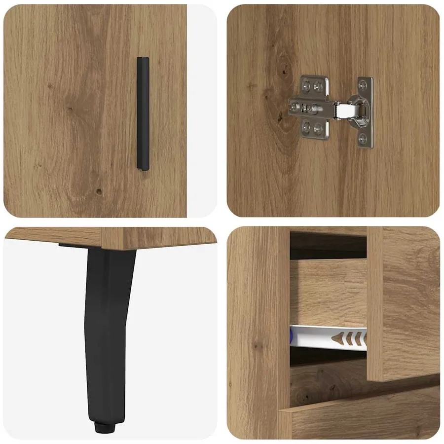 Haut Armoire 2 pcs Chêne artisanal 69,5 x 34 x 180 cm - 11