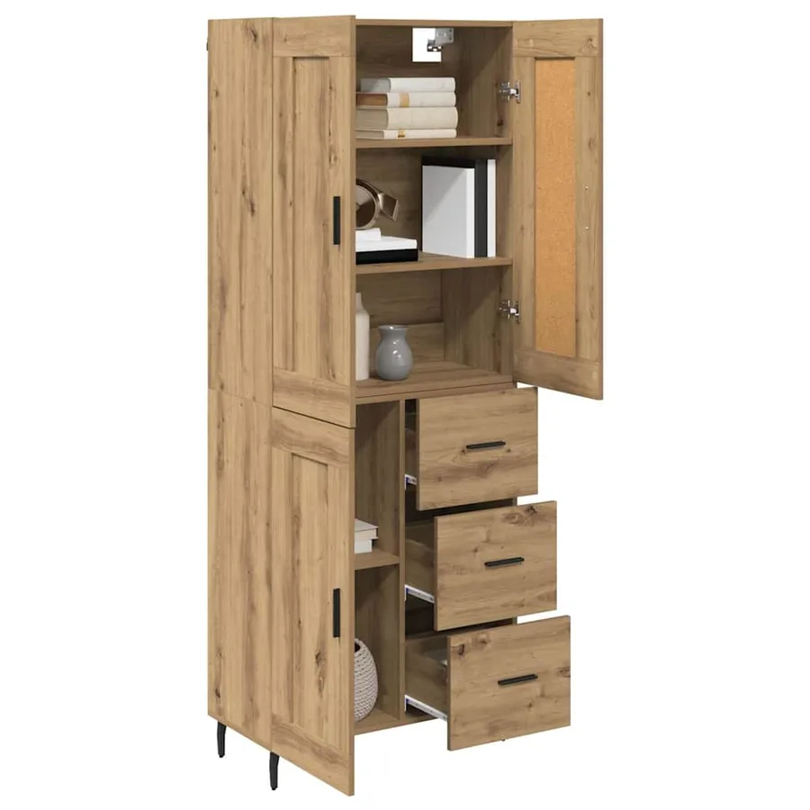 Haut Armoire 2 pcs Chêne artisanal 69,5 x 34 x 180 cm - 3