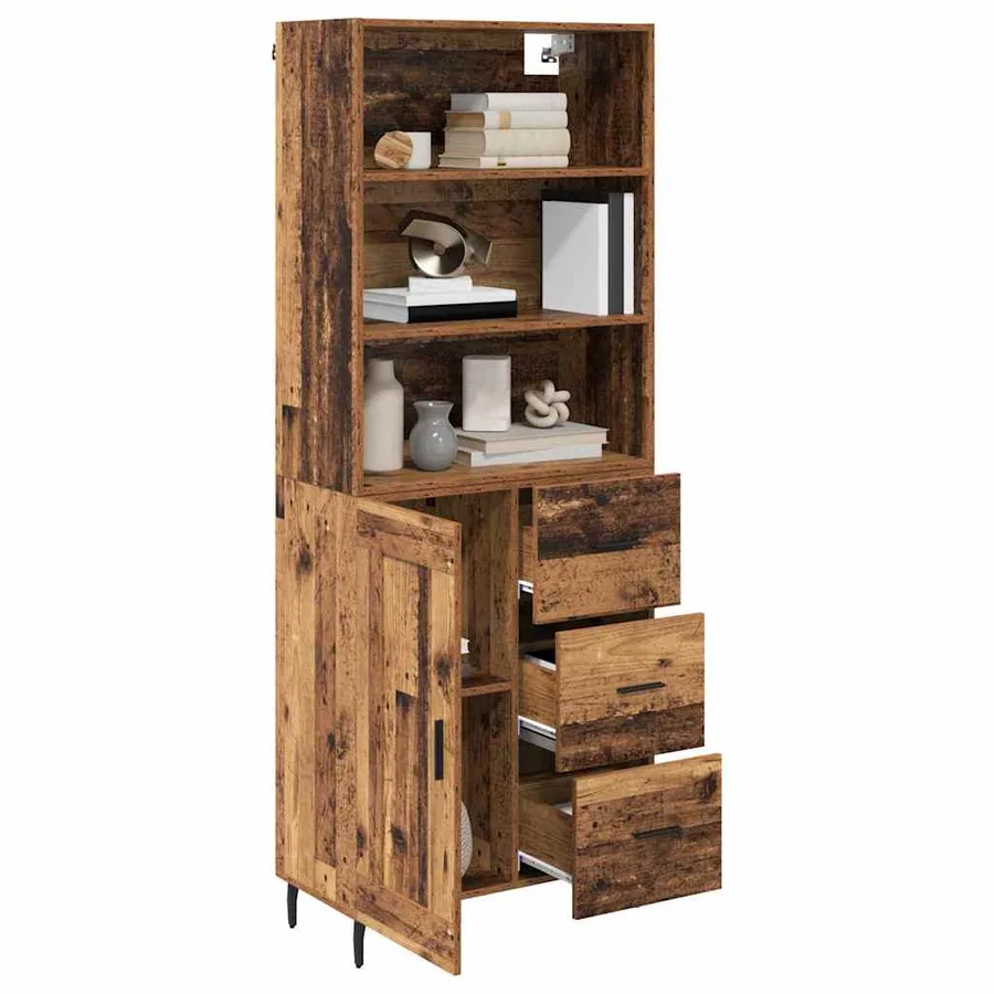 Haut Armoire avec tiroir Bois Ancien 69,5 x 34 x 180 cm - 3