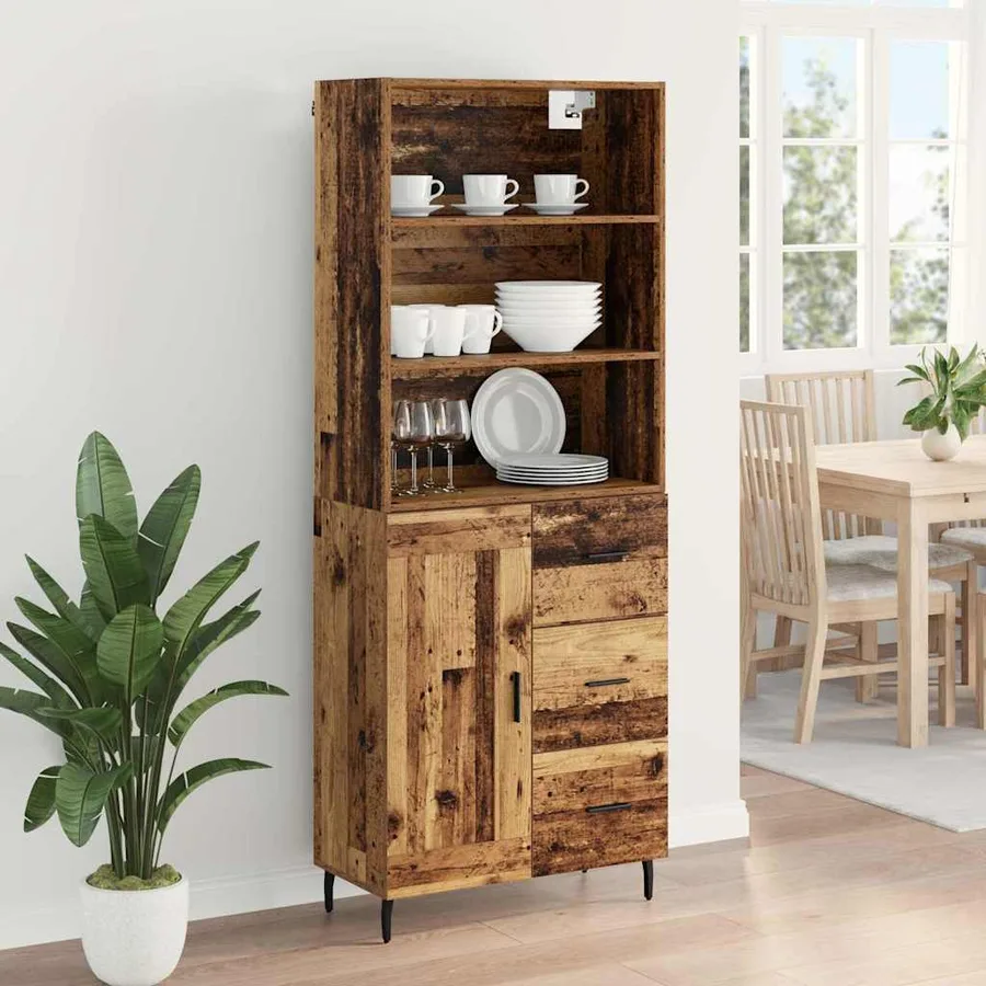 Haut Armoire avec tiroir Bois Ancien 69,5 x 34 x 180 cm - 4