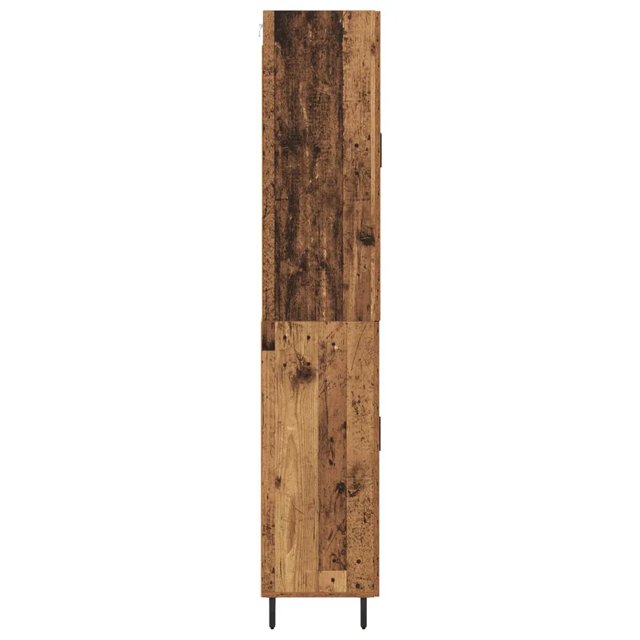 Haut Armoire avec tiroir 2 pcs Bois Ancien Bois d'ingénierie - 9